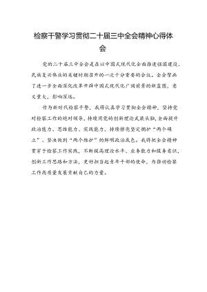 检察干警学习贯彻二十届三中全会精神心得体会.docx