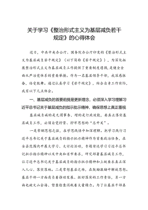 2024年关于整治形式主义为基层减负若干规定的学习感悟八篇.docx