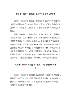 基层团干部学习党的二十届三中全会精神心得感想8篇（精选）.docx