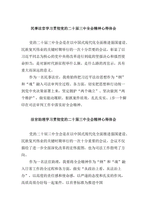 民事法官学习贯彻党的二十届三中全会精神心得体会8篇（最新版）.docx