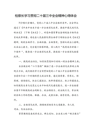 检察长学习贯彻二十届三中全会精神心得体会.docx