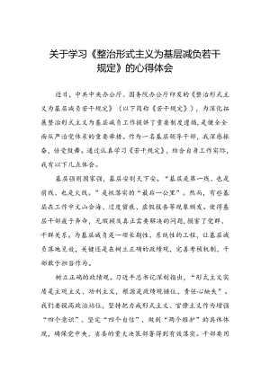 整治形式主义为基层减负若干规定的学习心得体会.docx