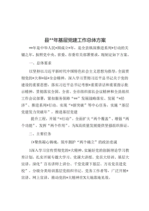 县2024年基层党建工作总体方案.docx