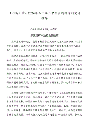 （七篇）学习2024年二十届三中全会精神专题党课辅导.docx