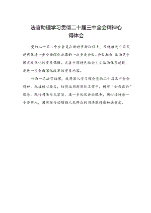 法官助理学习贯彻二十届三中全会精神心得体会.docx