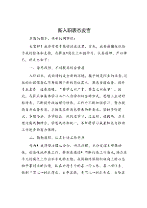 新入职表态发言.docx