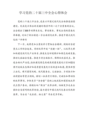 学习2024年学习党的二十届三中全会个人心得体会 （合计4份）.docx
