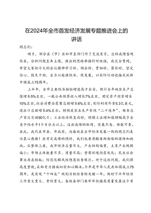 在2024年全市首发经济发展专题推进会上的讲话.docx