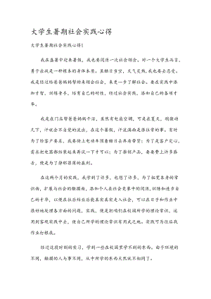 大学生暑期社会实践心得.docx