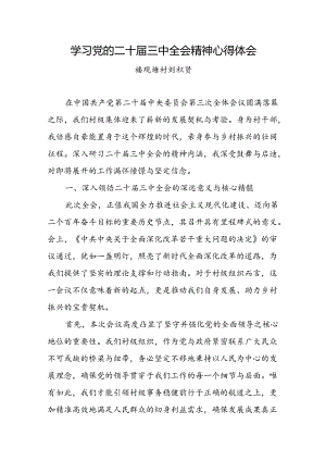 学习党的二十届三中全会精神心得体会 (3篇).docx