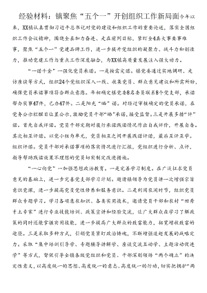 经验材料：镇聚焦“五个一”开创组织工作新局面.docx
