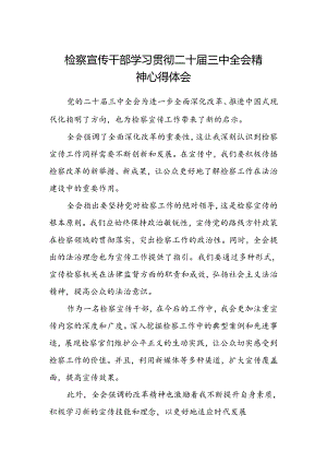 检察宣传干部学习贯彻二十届三中全会精神心得体会.docx