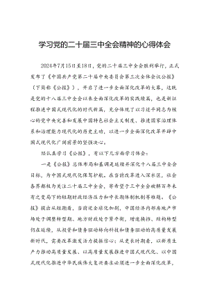 2024年学习党的二十届三中全会精神的心得感悟精品二十七篇.docx