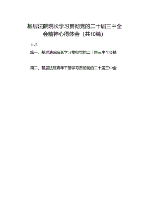基层法院院长学习贯彻党的二十届三中全会精神心得体会10篇专题资料.docx