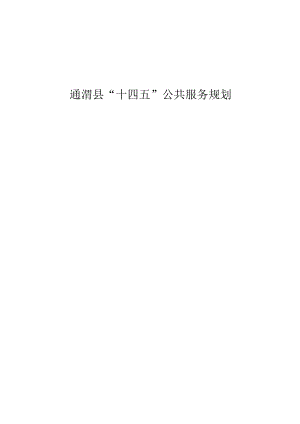 通渭县“十四五”公共服务规划.docx