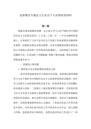 巡察整改专题民主生活会个人对照检查材料8篇.docx
