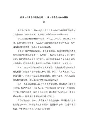 （11篇）执法工作者学习贯彻党的二十届三中全会精神心得体会集合.docx