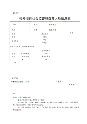 校外培训社会监督员自荐人员信息表.docx