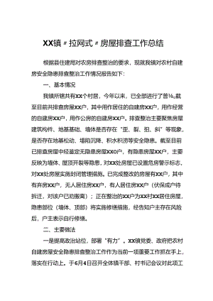 XX镇“拉网式”房屋排查工作总结.docx
