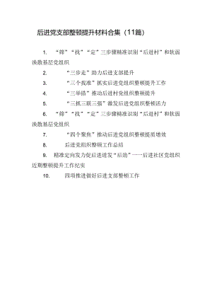 后进党支部整顿提升材料合集（11篇）.docx