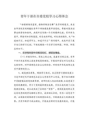 青年干部在市委党校学习心得体会.docx