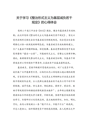 2024年关于学习《整治形式主义为基层减负若干规定》学习感悟四篇.docx