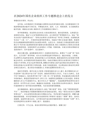 在2024年国有企业组织工作专题推进会上的发言.docx