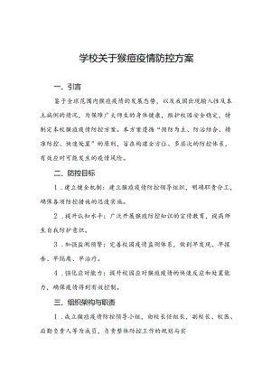 八篇学校猴痘疫情防控方案详细版.docx