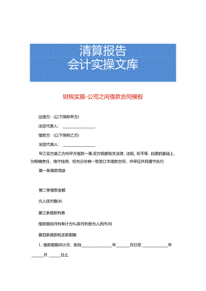 财税实操-公司之间借款合同模板.docx