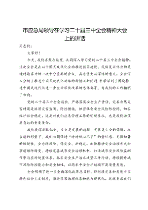 市应急局领导在学习二十届三中全会精神大会上的讲话.docx