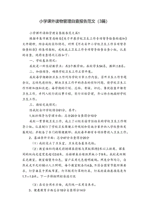 小学课外读物管理自查报告范文（3篇）.docx