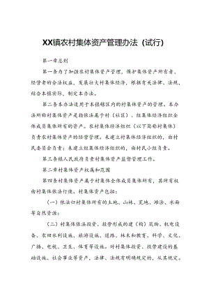 XX镇农村集体资产管理办法.docx