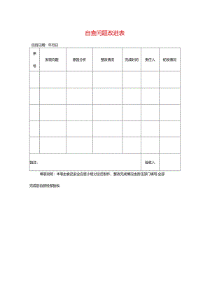 自查问题改进表-企业管理.docx