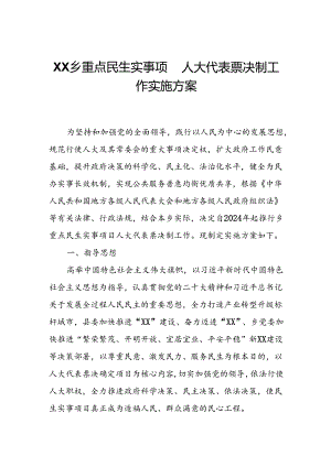 XX乡重点民生实事项目人大代表票决制工作实施方案.docx