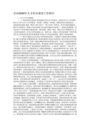 企业2024年人才队伍建设工作报告.docx