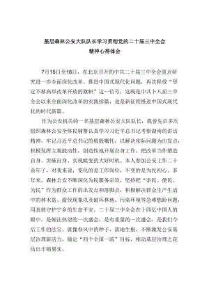 基层森林公安大队队长学习贯彻党的二十届三中全会精神心得体会8篇（精选）.docx