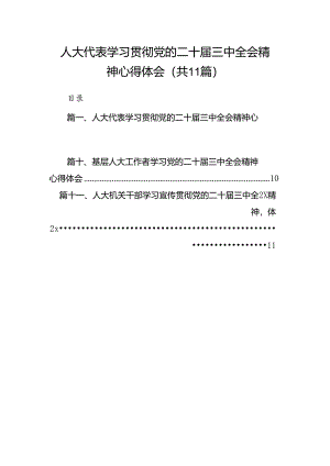 （11篇）人大代表学习贯彻党的二十届三中全会精神心得体会范文通用.docx