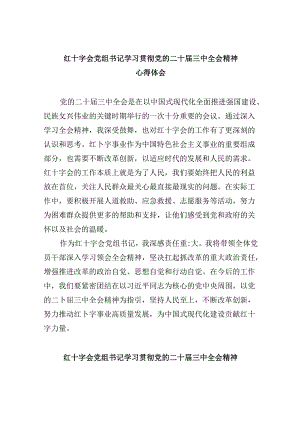 （8篇）红十字会党组书记学习贯彻党的二十届三中全会精神心得体会范文.docx