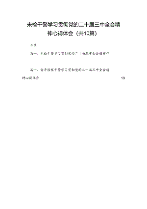 （10篇）未检干警学习贯彻党的二十届三中全会精神心得体会范文.docx