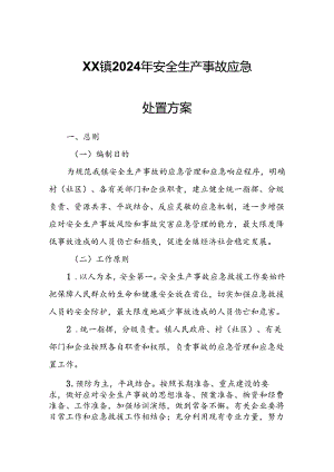 XX镇2024年安全生产事故应急处置方案.docx