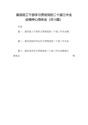 （10篇）基层组工干部学习贯彻党的二十届三中全会精神心得体会（详细版）.docx