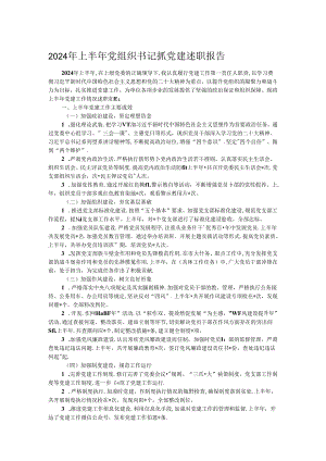 2024年上半年党组织书记抓党建述职报告.docx