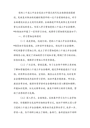 学习贯彻党的二十届三中全会精神的情况报告.docx
