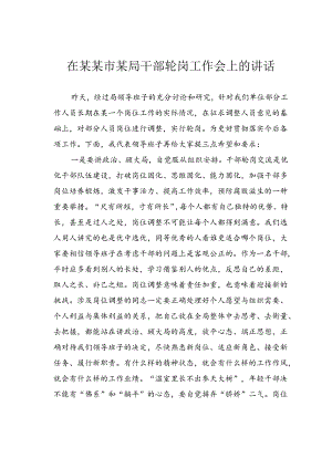 在某某市某局干部轮岗工作会上的讲话.docx