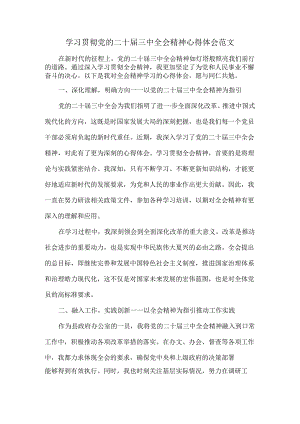 学习贯彻党的二十届三中全会精神心得体会范文.docx