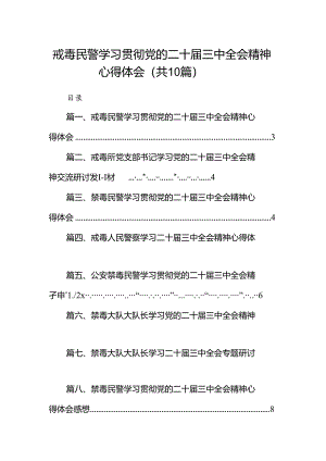 （10篇）戒毒民警学习贯彻党的二十届三中全会精神心得体会范文.docx