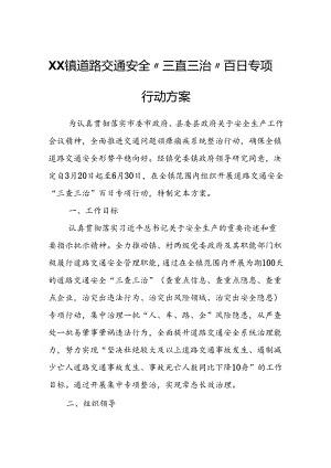 XX镇道路交通安全“三查三治”百日专项行动方案.docx