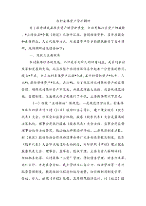 农村集体资产管护调研.docx