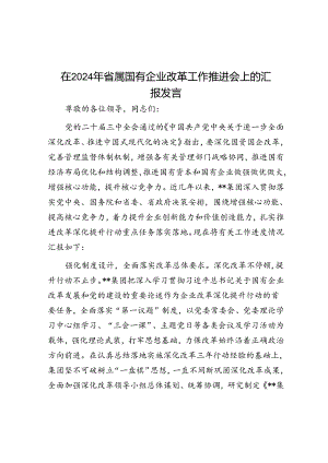 在2024年省属国有企业改革工作推进会上的汇报发言.docx