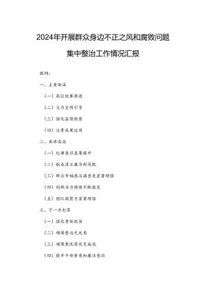 2024年开展群众身边不正之风和腐败问题集中整治工作情况汇报.docx